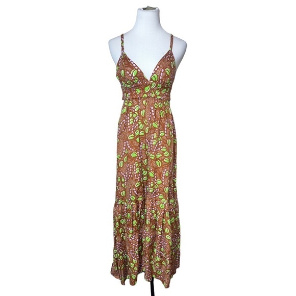 A.L.C. Rhodes Dress in Bronze Tone/ Green Kick Multi - Picture 1 of 10